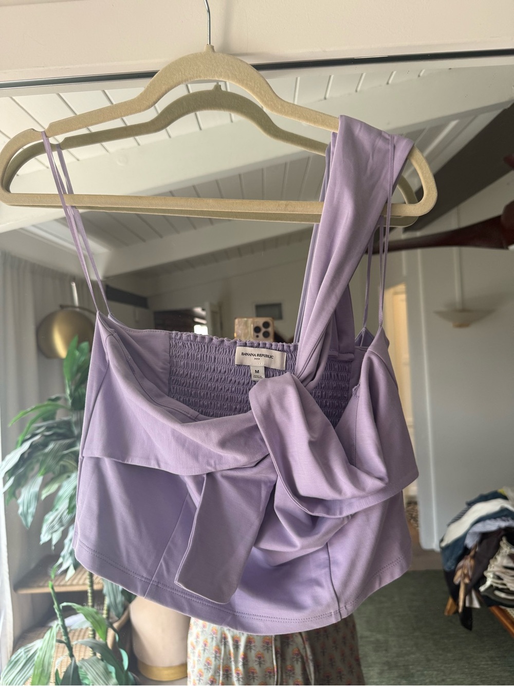 Banana Republic Lavender Twist-Front Crop Top